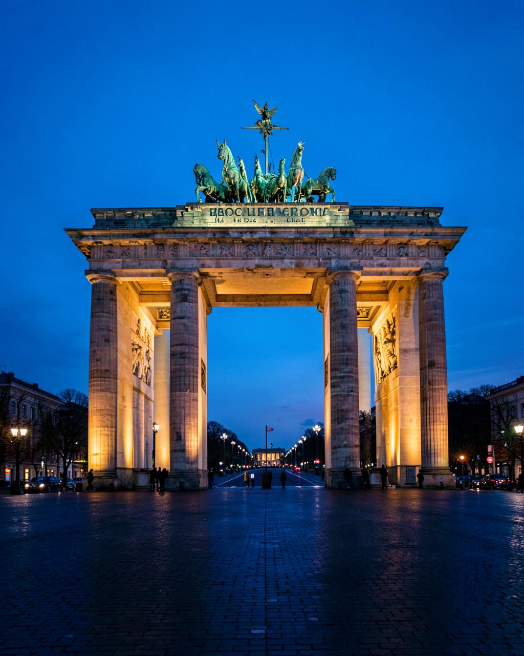 Brandenburg Gate in Berlin at blue hour