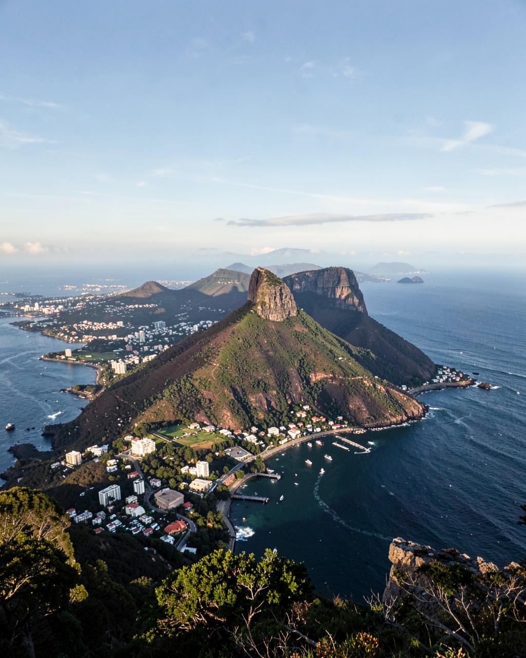 Table Mountain above Cape Town and the ocean